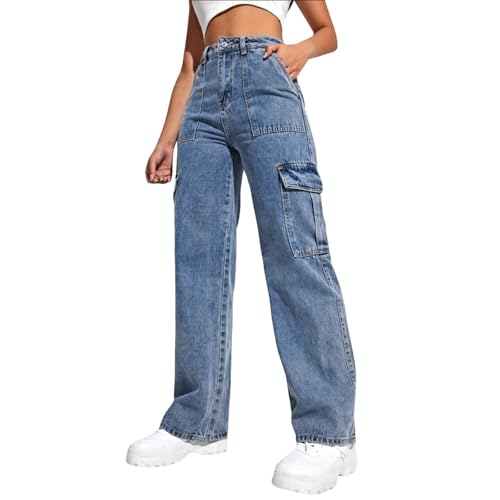 Baggy jeans femme taille haute avec jambes larges et volume oversize tendance