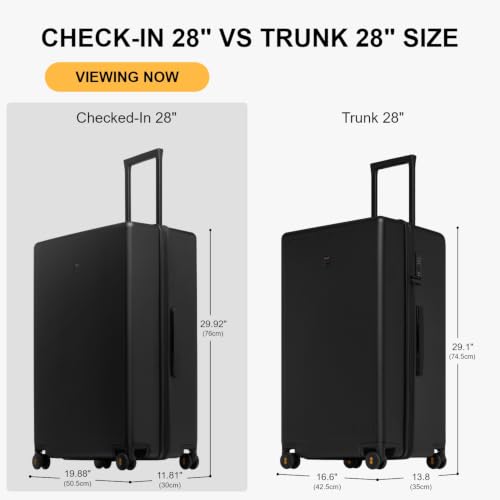 Image of LEVEL8 Checked Luggage 28 Inch, Large Hardside Suitcases with Wheels, Black