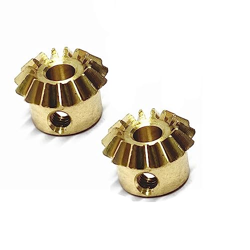 ELLANA Transmission Angle 2pcs 0.4M 20T Brass Bevel Gear 1:1 Ration 0.4 Module 20 Teeth Bevel Pinion 2mm 3mm Bore 90 Degree Drive Commutation Steel Gear Driver Shaft (Color : 3mm bore)