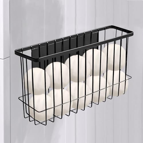 10 XL Large Magnetic Dryer Ball Holder for Laundry Room Dryer Ball Organization Magnetic Lint Bin for Laundry Room Wool Dryer Ball Organizer Iron Dryer Ball Container for Laundry Room StorageBlack