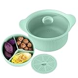 Vaporera Para Microondas,Con Olla Con Asa Y Compartimento,Cuenco Vaporera De Verduras Para Microondas | Para Accesorios De Cocina Del Hogar Comida Para Bebés Fideos Pasta Sopa Pescado