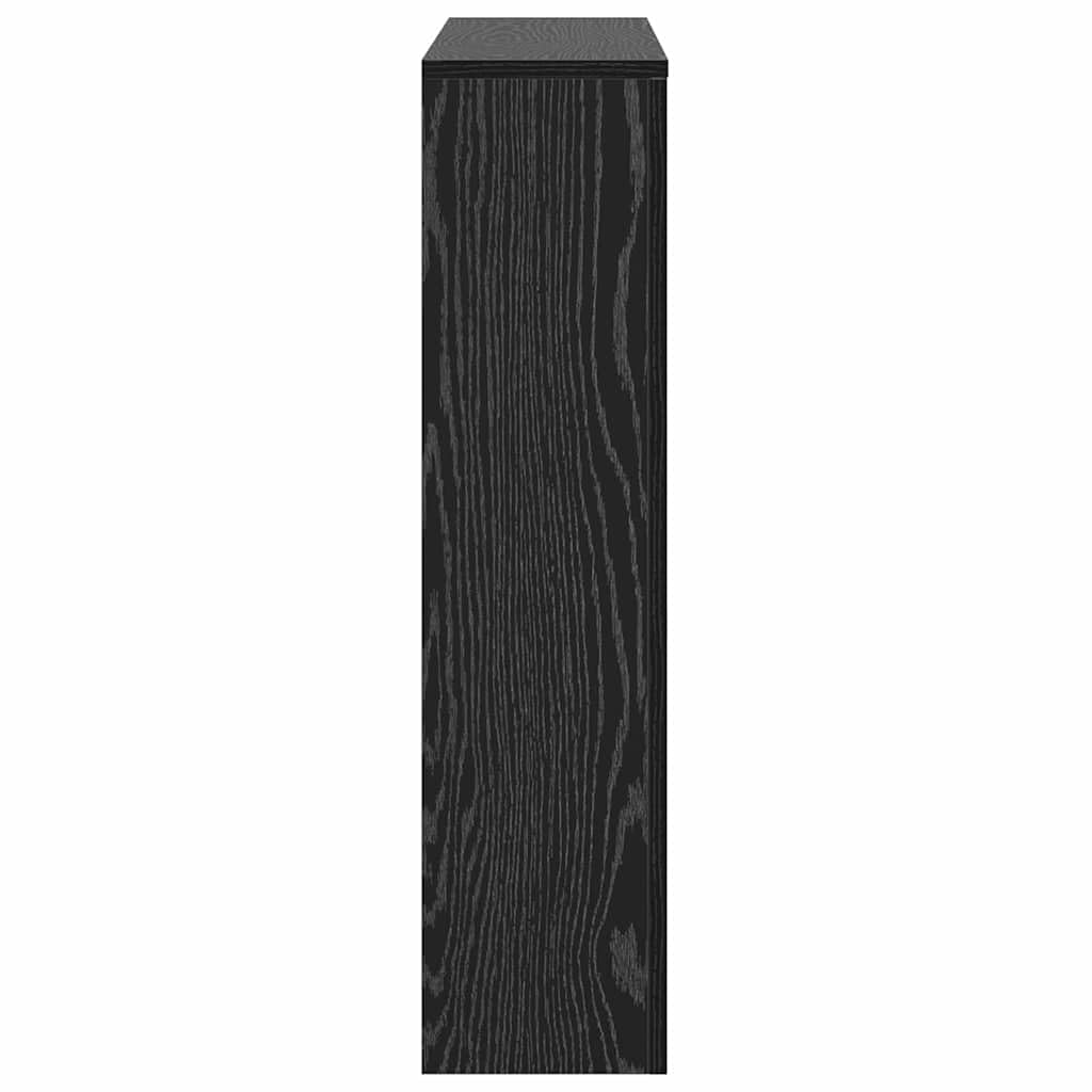 Heizkörperabdeckung Schwarz Eichen-Optik aus Holzwerkstoff 104 x 20 x 82 cm mit oberem Regalfach für Wohnzimmer, Bad, Küche zur Wärmeaufwertung