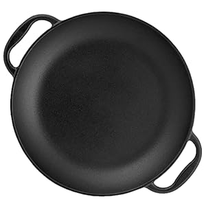 BBQ-TORO Paellera de Hierro Fundido Tradicional con Asas | 6 Personas | Ø 36 cm | Curado – Pre-Seasoned | Para Barbacoa, Estufa de Gas, Eléctrica