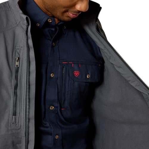 Image of ARIAT Mens Mns Fr Dralht Strch Cnvs Ins Vst Irn Gry Vest, Iron Gray, 3X-Large Tall US