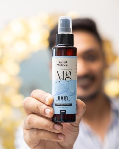 Image of Salted Wellness Rosemary Hair Growth Spray with Magnesium | Hair Tonic Mist for Hair Fall Control & Scalp Nourishment | Non-Greasy | 100ml