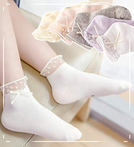 最安値 リアルスタイル Real Style 可愛い キッズ 子供 靴下 ソックス フォーマル お姫様 リボン 蝶結び ジュニア 通気 メッシュ 5足 セット クルー丈 カラフル 女の子の価格比較