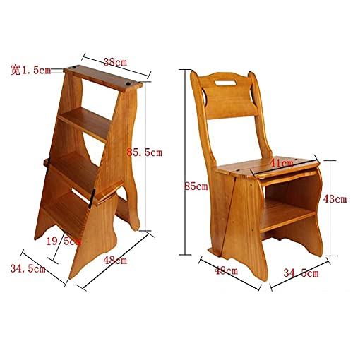 Chaise d'échelle de bibliothèque pliante en bois à 4 marches - 8
