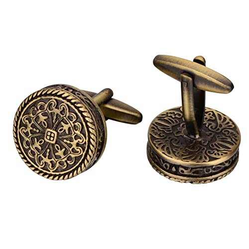 F Fityle 1 Paire Bronze Plaqué Vintage Métal Bouton de Manchette Boutons de Manchette Set 20mm pour – vue 5