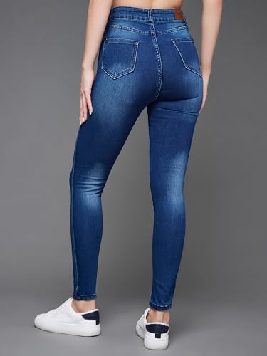 Image of Dolce Crudo Women's Skinny Fit High Rise Regular Length Stretchable High Waist Denim Jeans