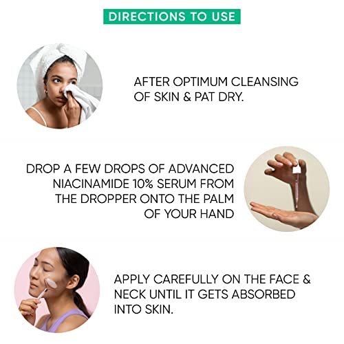 UrbanBotanics® 10% Niacinamide Face Serum for Acne, Acne Scars/Marks, Blemishes, Pigmentation & Oil Balancing with Zinc | Skin Clarifying Anti Acne Serum for Oily & Acne Prone Skin | 30ml