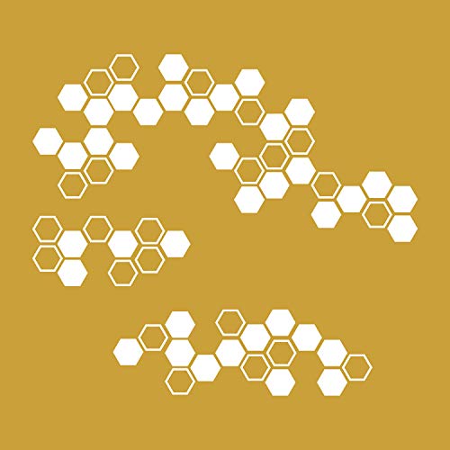 Vinyl Wall Art Decal - Honeycomb Hexagon Pattern - 25.5" X 40" - Modern Patterns For Home Bedroom Kitchen Office Dining Room Workplace Apartment Living Room Work Interior Decor (25.5" X 40", White) #TOP3
