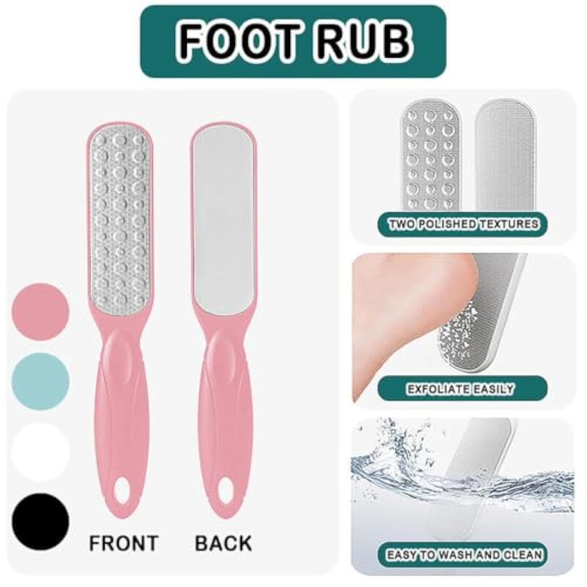 2 Pcs Double Sided Multidirectional Nickel Foot File Callus Remover