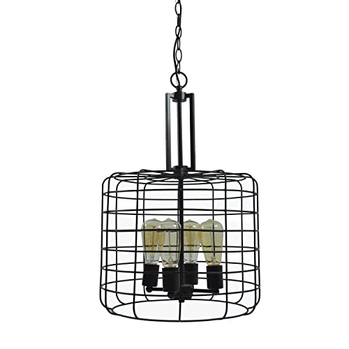 Design House 587337 Ajax Industrial Modern 4-Light Indoor Chandelier Metal Wire Cage for Entryway Dining Room Foyer, Coffee Bronze