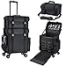 Friseurkoffer mit 8 Schubladen Kosmetik Trolley Kosmetikkoffer 2 in 1 Make up Koffer Nagelkoffer mit Rollen Professioneller Schminkkoffer Beauty Case Nageldesign Koffer,Schwarz