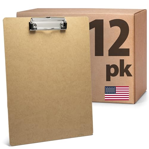 Officemate Recycled Wood Clipboards, Low Profile Clip, 12 Pack Clipboards, Letter Size (9 x 12.5 Inches), Brown (83812) image 6