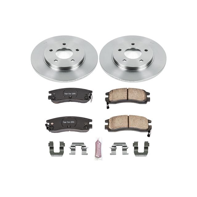 Image of PowerStop Rear Brake Kit for Buick Regal 1994-96 |Chevrolet Lumina 1995-99 |Monte Carlo 1995-99 |Oldsmobile Cutlass Supreme 1994-97 - Z17 Ceramic Brake Pads & Disc Rotors Replacement, KOE5484