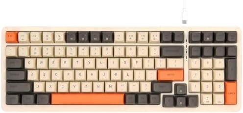 Rii RK909 Wired Mechanical Gaming Keyboard, Blue Switches, 100 Keys, 20 Modes LED Backlighting,Keyboard for PC Gamers/Mac/Windows/Chrome/Linux