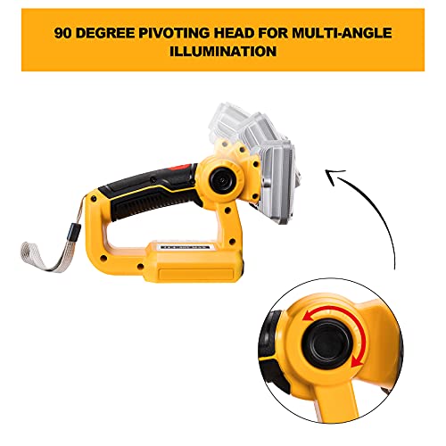 Hiesuan Work Light Led Tool Light 9W 1000Lm Cordless Rechargeable Flood Light Handheld Flashlight Compatible With Dewalt 20V Max Lithium Ion Battery Dcb207 Dcb204 Dcb203 #TOP5