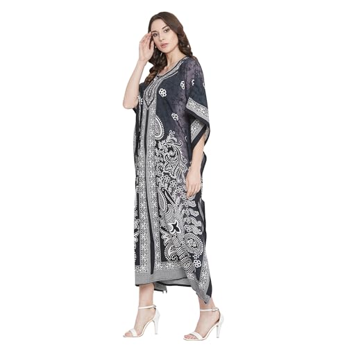 Image of Oussum Women Polyester Casual Long Plus Size Beach Caftan Cover Up Maxi Dress 1X-3X Summer Kaftan Dresses for Women