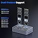 M.2 NVME/SATA Duplicator, Coolpie CR121 Dual-Bay Offline Clone M.2 NVME/SATA Docking Station, USB3.2 Gen2*2 20Gbps M.2 Cloner for SSD Size 2230/2242/2260/2280/22110
