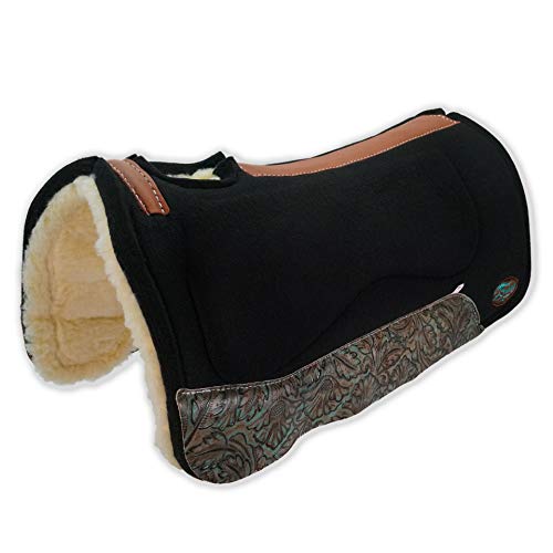 Southwestern Equine Orthoride All Purpose Trail Rider Fleece Bottom Saddle Pad (31 X 32, Black With Desert Rose) #TOP25
