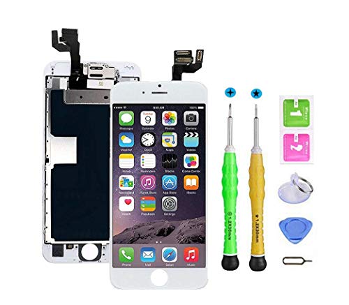 Screen Replacement Compatible with iPhone 6s 4.7 inch Full Assembly - LCD 3D Touch Display Digitizer with Sensors and Front Camera, Fit Compatible with iPhone 6s 4.7 inch-White