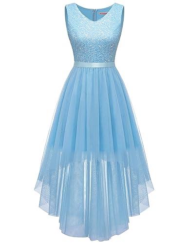Berylove Partykleid Damen Kleider Hochzeit Hellblaues Kleid Ball Kleider...