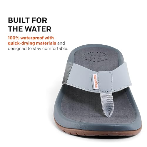 Image of Grundens Men's FishFinder Sandals | Quick-Drying, Comfortable, and Versatile Mens Flip Flops with Enhanced Traction & Full Arch Support for Fishing and Outdoor Wear