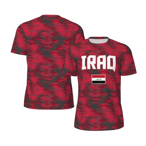DABOYOZHZH Iraq Flag Cool Iraqans (80) Sports Jersey Mesh T-Shirt 3D Print for Running Cycling Soccer Tennis Fitness Climbing Shirts