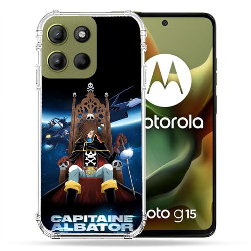 livre Coque Renforcée pour Motorola G15 Manga Capitaine Albator