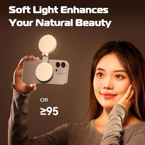 zjhukfmc Luz para Selfie para teléfono, Anillo magnético para Fotos, iluminación Ajustable Recargable para Fotos, transmisión en, Maquillaje, vlog, Viajes, videoconferencias, grabación, cámara - imagen 7