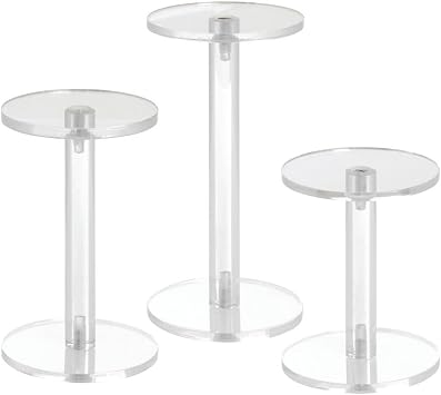 Pedestal Set, Acrylc Dumbell 3diax4,5,6h, 53058