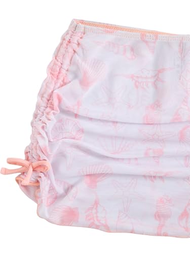 Image of COZYEASE Girls' 3 Piece Set Floral Print Bikini Swimsuit with Drawstring Beach Skirt Cute Ruched Bathing Suit