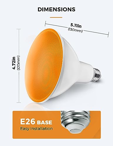 Image of L LOHAS LED Orange Flood Light Bulbs, PAR38 LED Flood Light Outdoor