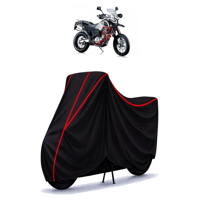 Image of SWM Superdual T STD BS4 Water Resistant Bike Cover for All Motorcycles & Rain | Heavy Duty Taffeta Fabric | UV Protection, Dustproof, Scratchproof | All Weather Two Wheeler Cover with Elastic Bottom
