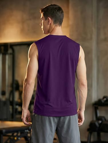 Image of DEMOZU Men's Sleeveless Workout Swim Shirt Quick Dry Athletic Muscle Beach Tank Top Big and Tall