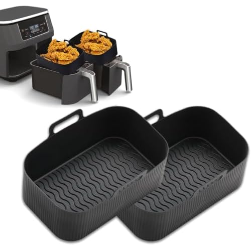 2Teilig Airfryer Silikonform für ninja foodi AF300EU 7,6 l Heißluftfritteuse zubehör,Air Fryer Silikon accessories backform heißluftfritteuse Airfryer Silikonform für ninja foodi max dual zone