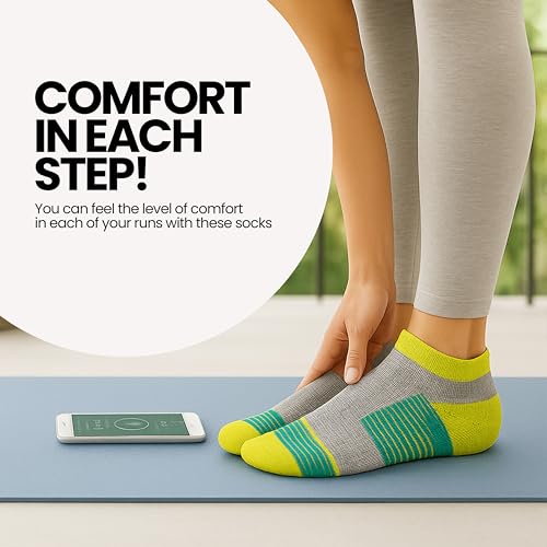 Image of Compression Ankle Socks for Men & Women - Stretch Fit, Cushioned Support & Breathable Comfort, Size 7-10