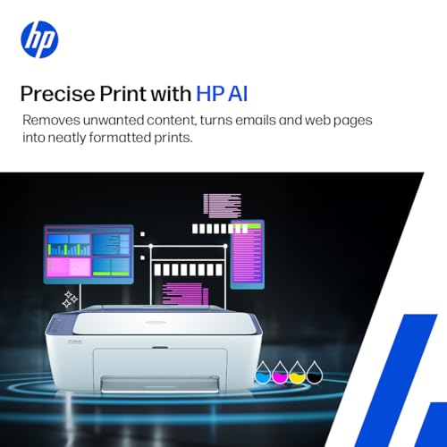 Image of HP AI Capable Deskjet 2931 Printer | Dual Band WiFi (up to 10X Faster) All in One Colour Printer, Print /Scan /Copy, Print Speed up to 20 PPM