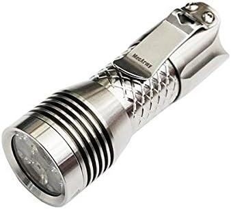 MecArmyPS16 Stainless Steel Ultra Bright Flashlight, 2000 Lumens with 4 CREE XP-G2 LEDs Super Long Lasting USB Rechargeable Handheld EDC Compact Flashlight for Everyday Carry (Polished)