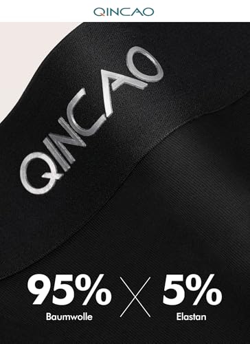 Vista detallada del tejido de calzoncillos tipo bóxer QINCAO con 95% algodón y 5% elastano