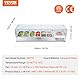 VEVOR Gekühlte Gewürzstation für die Arbeitsplatte, Zubereitungsstation mit 4 x 1/3 Pfanne & 4 x 1/6 Pfannen, Korpus aus Edelstahl 304 und Deckel aus PC, Sandwich-Zubereitungstisch Glasschützer 155 W