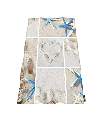 Moslion Comfy Bath Towels Starfish Shell Drift Bottle on Beach Soft Bathing/Beach/Camping Towel for Women Men Girls Boys Large Size 64x32 Inches