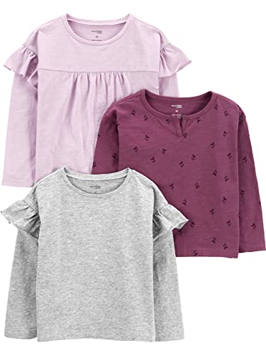 Simple Joys by Carter's Girls' Long-Sleeve Shirts, Pack of 3