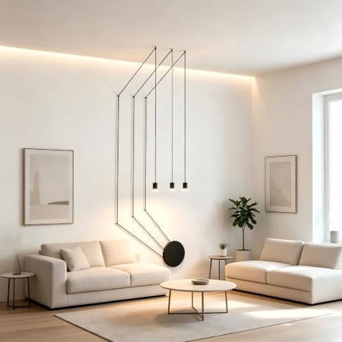 Suspension LED Nébula 3x6W pour corriger un grand déport de plafond avec câble 3m80