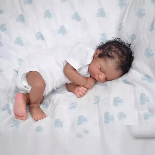 Muñeca Reborn Bebé Realista Negra 20 pulgadas miniatura 1