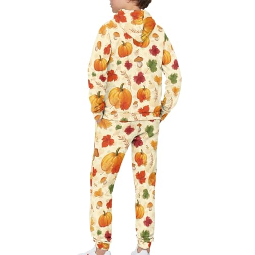 Girls Hoodie Sweatpant Set Size 5-12 Thanksgiving Long Sleeve Sweatsuit Sets Kids Pullover Hoodie Jogging Pant3