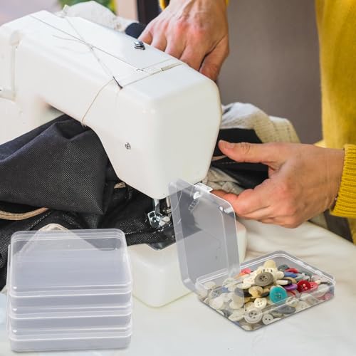 Image of Nsmykhg Small Plastic Storage Containers - 24 Pack Clear Boxes for Beads, Jewelry, and Craft - Stackable Mini 4.3 inchx3.5 inchx1.1 inch
