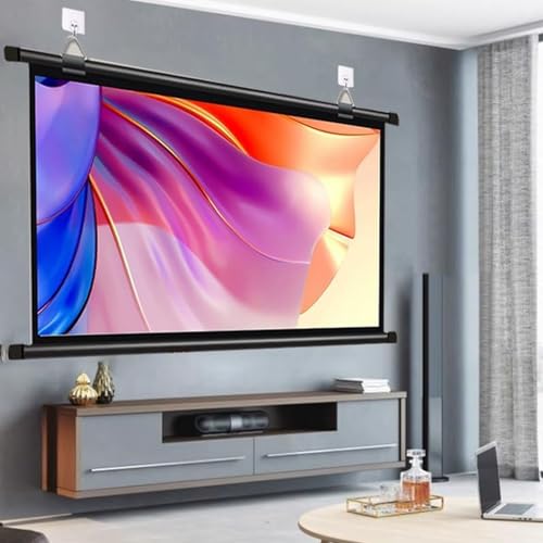 Pantalla manual para proyector 16:9 72 pulgadas miniatura 5