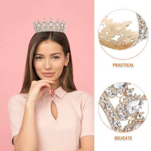 Corona de novia con rhinestones ligeros para accesorios de cabello 3